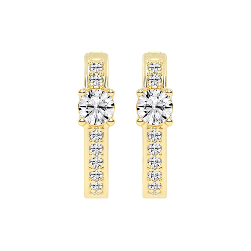 Prominent Gemstone Pave Hoops