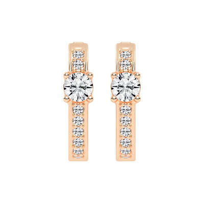 Prominent Gemstone Pave Hoops