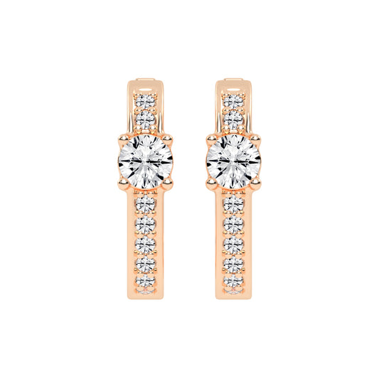 Prominent Gemstone Pave Hoops