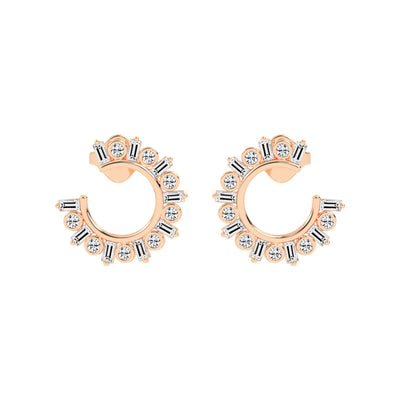 Radiant Arc Mixed-Cut Earrings