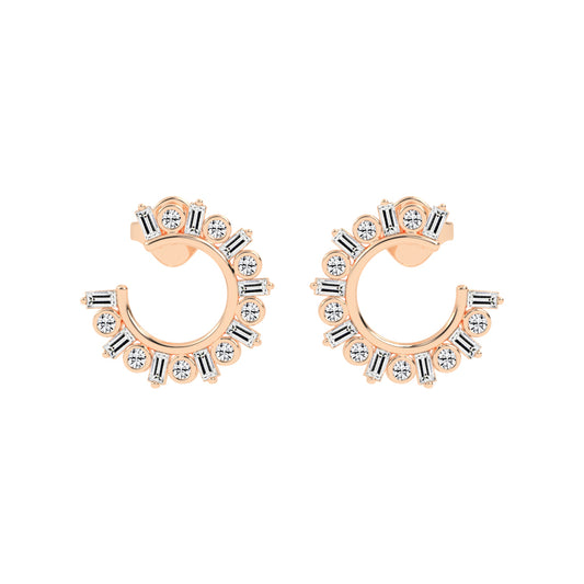 Radiant Arc Mixed-Cut Earrings