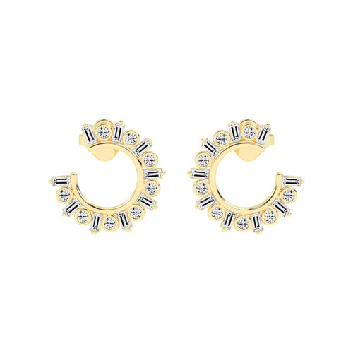 Radiant Arc Mixed-Cut Earrings
