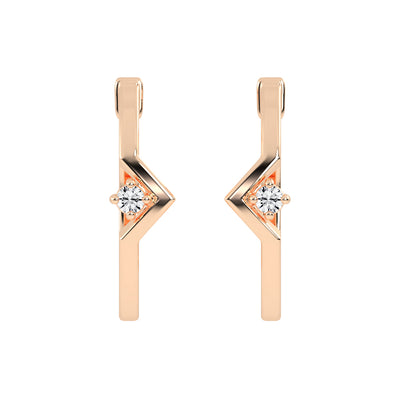 Streamlined Shimmer Diamond Bar Earrings