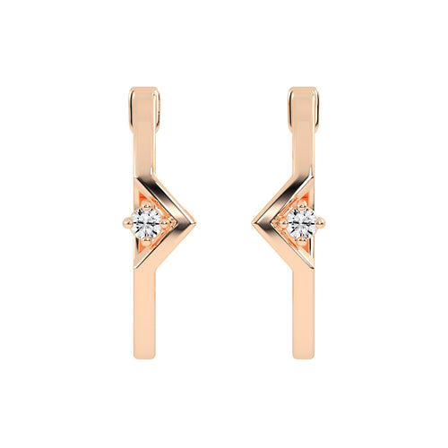 Streamlined Shimmer Diamond Bar Earrings