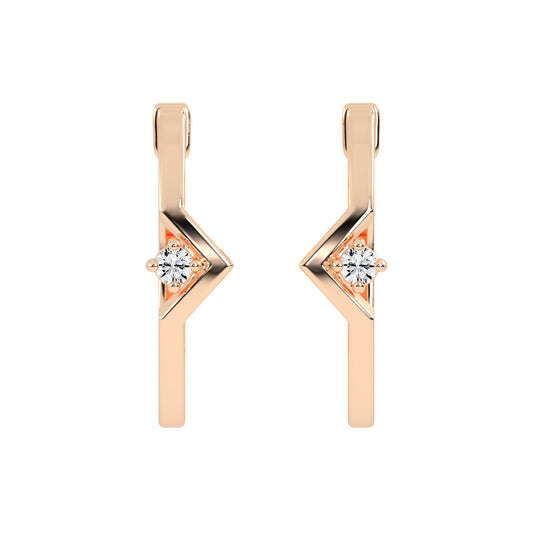 Streamlined Shimmer Diamond Bar Earrings