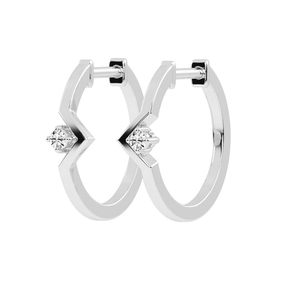 Streamlined Shimmer Diamond Bar Earrings