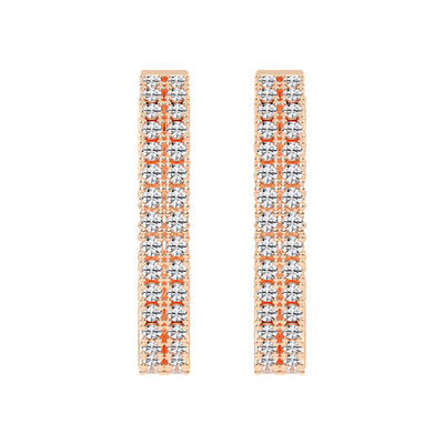 Parallel Sparkle Diamond Hoops Earrings
