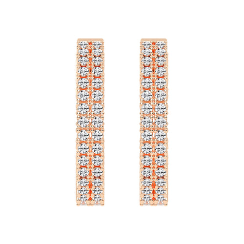 Parallel Sparkle Diamond Hoops Earrings