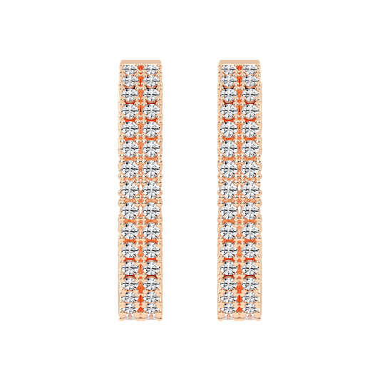 Parallel Sparkle Diamond Hoops Earrings