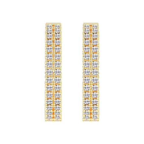 Parallel Sparkle Diamond Hoops Earrings
