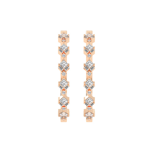 Mosaic Allure Diamond Hoops Earrings