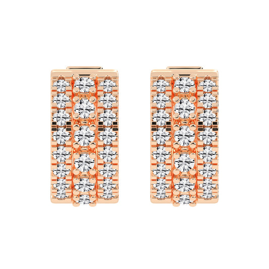 Triple Row Radiance Diamond Earrings
