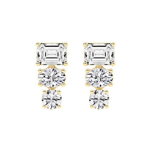 Trinity Glow Diamond Dangle Earrings
