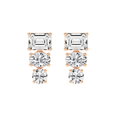 Trinity Glow Diamond Dangle Earrings