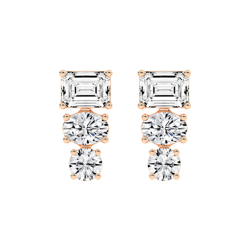 Trinity Glow Diamond Dangle Earrings
