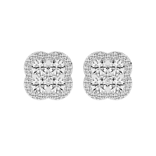 Lustre Bloom Cluster Stud Earrings