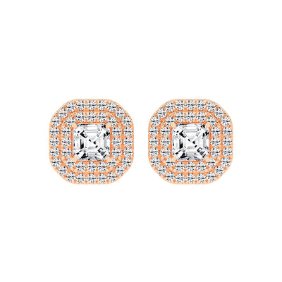 Emerald Majesty Double Halo Stud Earrings