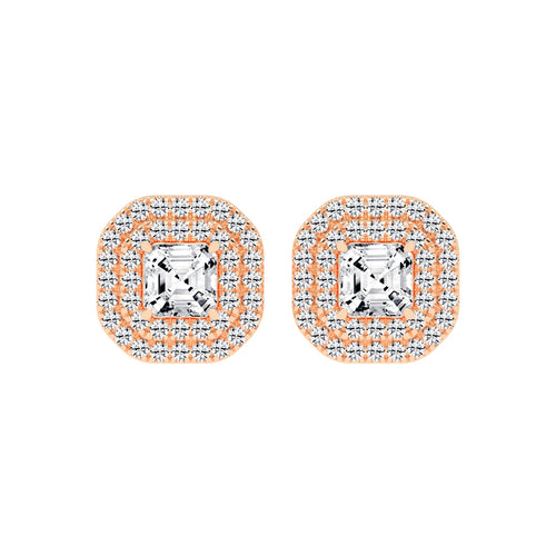 Emerald Majesty Double Halo Stud Earrings