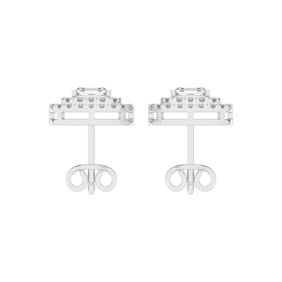 Emerald Majesty Double Halo Stud Earrings