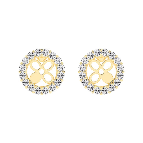 Floral Aura Diamond Stud Earrings