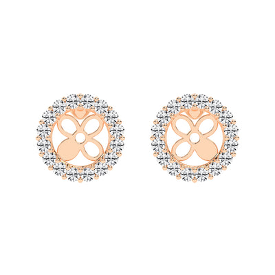 Floral Aura Diamond Stud Earrings