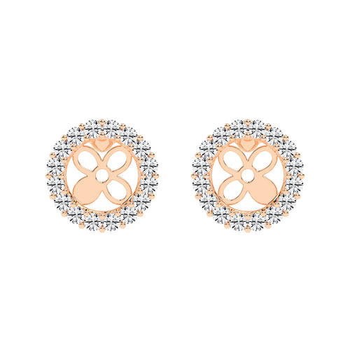 Floral Aura Diamond Stud Earrings