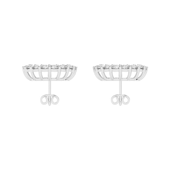 Floral Aura Diamond Stud Earrings
