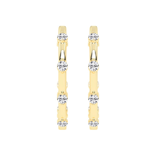 Orbiting Sparkle Diamond Hoop Earrings
