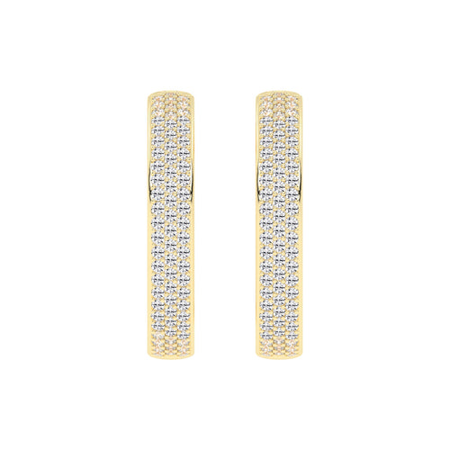 Solid Beam Diamond Bar Earrings