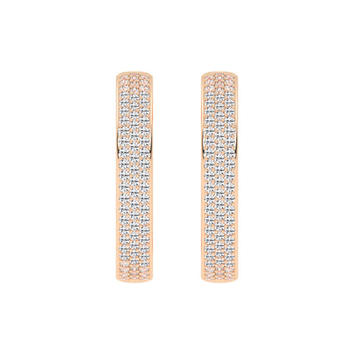 Solid Beam Diamond Bar Earrings