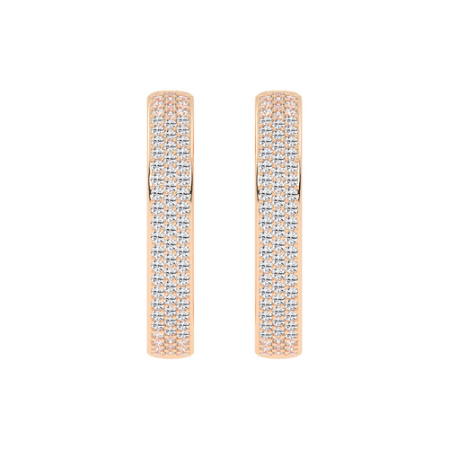 Solid Beam Diamond Bar Earrings
