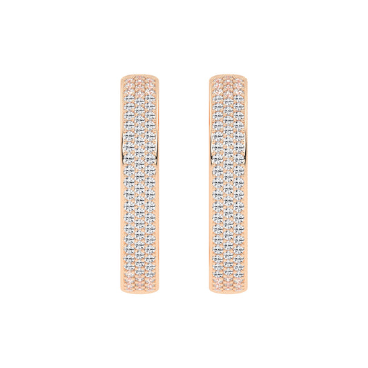 Solid Beam Diamond Bar Earrings