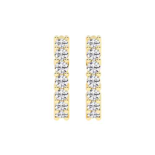 Timeless Row Diamond Bar Earrings