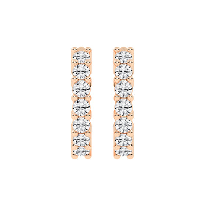 Timeless Row Diamond Bar Earrings