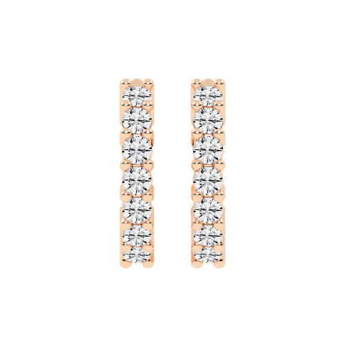 Timeless Row Diamond Bar Earrings