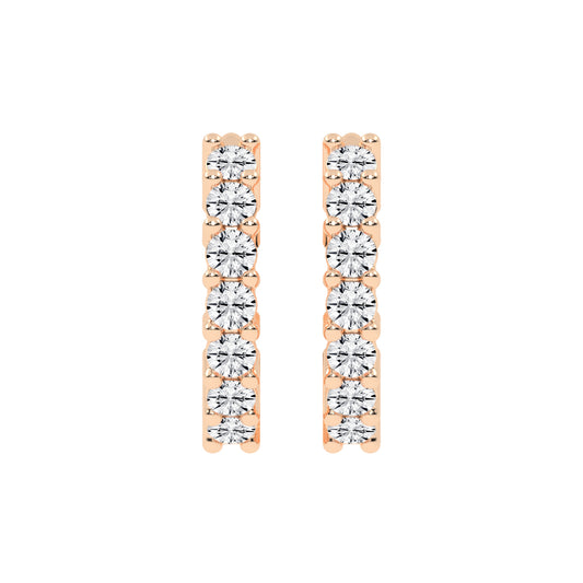 Timeless Row Diamond Bar Earrings