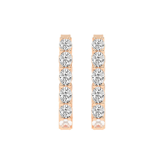 Celestial Row Diamond Hoop Earrings