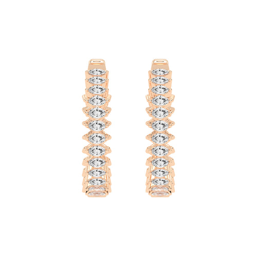 Radiance Crest Diamond Hoop Earrings