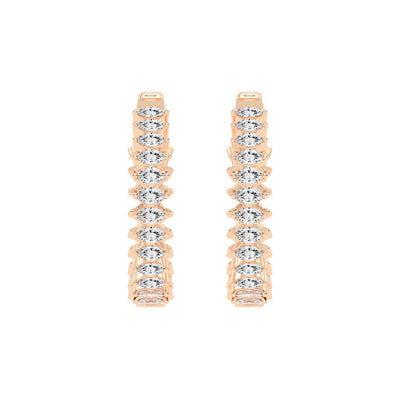 Radiance Crest Diamond Hoop Earrings