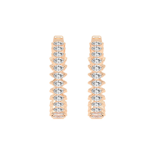 Radiance Crest Diamond Hoop Earrings