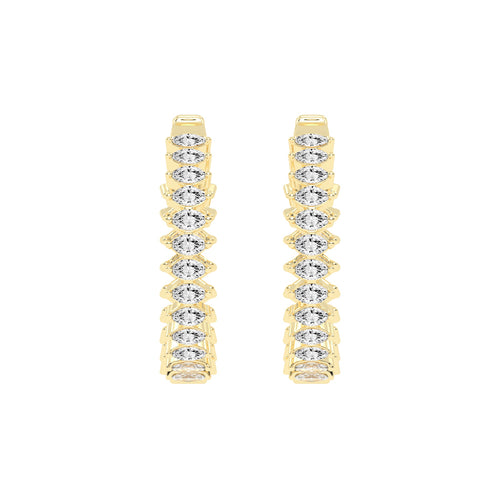 Radiance Crest Diamond Hoop Earrings