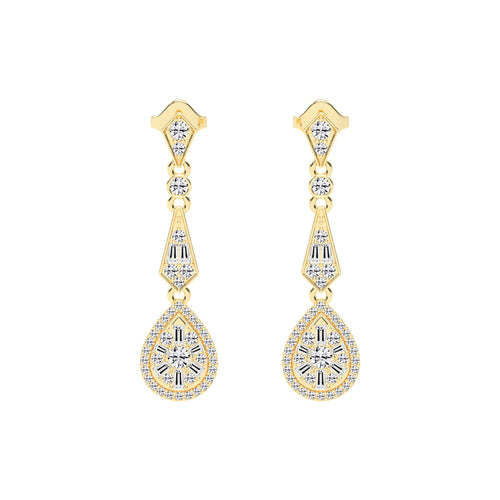 Majestic Grace Diamond Dangles Earrings
