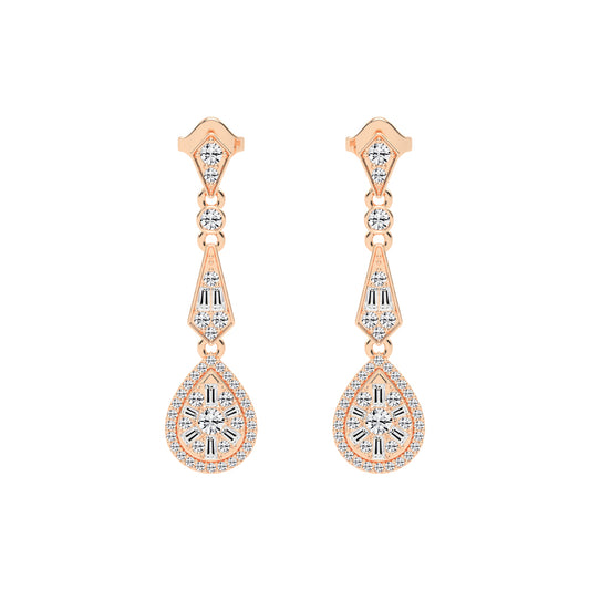 Majestic Grace Diamond Dangles Earrings