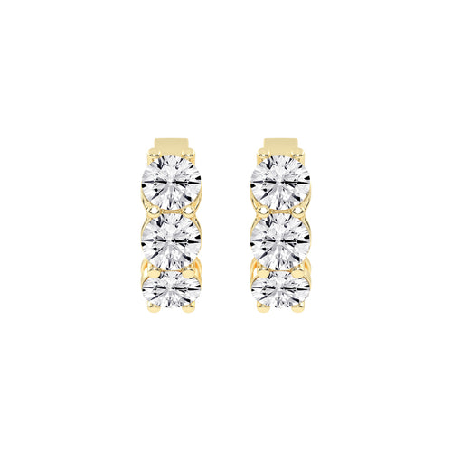 Trio Gleam Diamond Stud Earrings