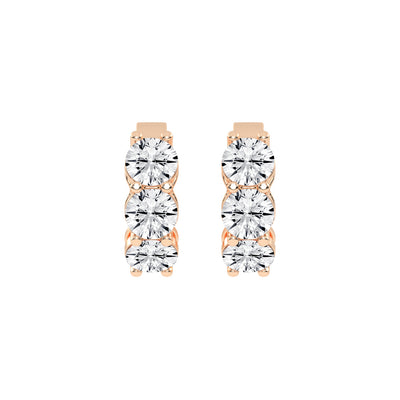 Trio Gleam Diamond Stud Earrings