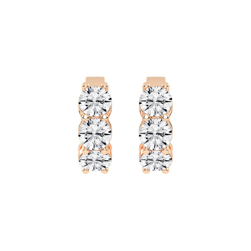 Trio Gleam Diamond Stud Earrings
