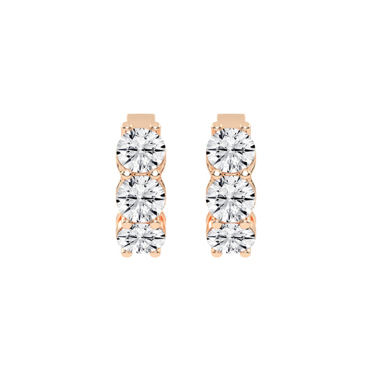 Trio Gleam Diamond Stud Earrings
