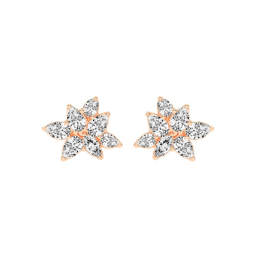 Marquise Bloom Diamond Stud Earrings