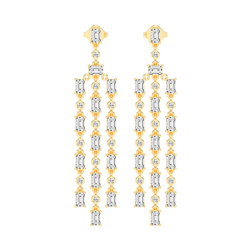 Regal Fringe Diamond Dangles Earrings