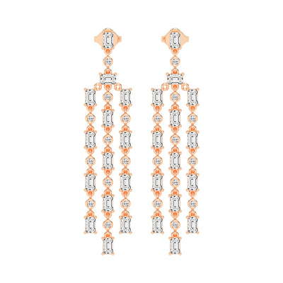 Regal Fringe Diamond Dangles Earrings